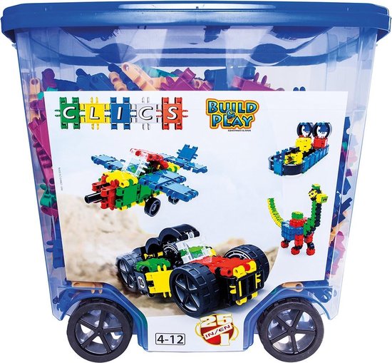 Clics bouwblokken– DUURZAAM SPEELGOED gemaakt van GERECYCLEERDE kunststof- bouwset 25 in 1 -  speelgoed 4,5,6,7,8 jaar jongens en meisjes- educatief speelgoed- Montessori speelgoed- constructie speelgoed