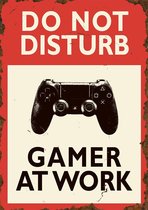 Wandbord 'Do not disturb Gamer at work (PlayStation)'