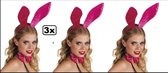 3x Sparkling Bunny accessoiresset pink