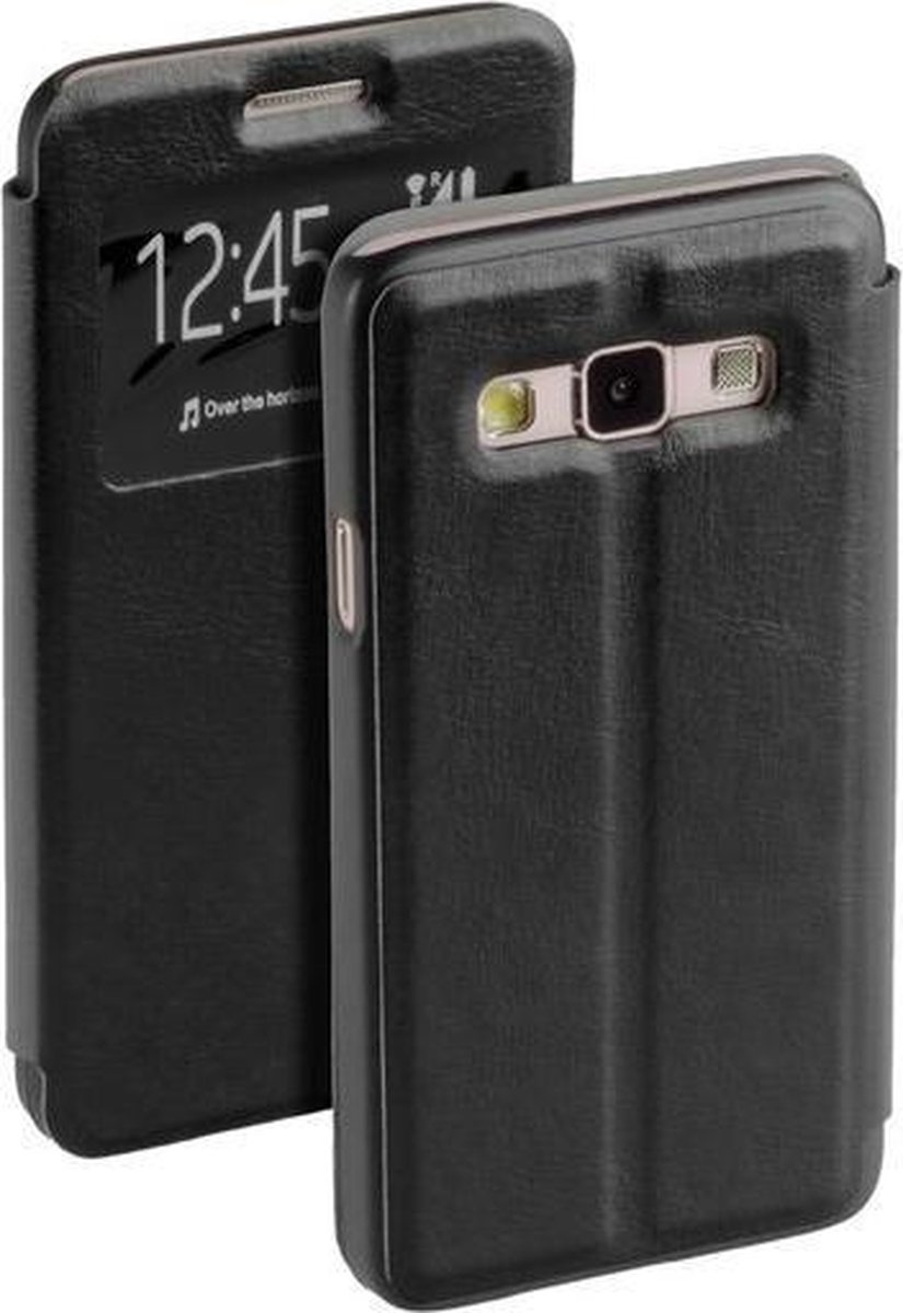 Zwart flipcase met venster voor de Samsung Galaxy A3 hoes