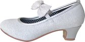 Spaanse Prinsessen schoenen zilver glitter strikje De Luxe maat 28 - binnenmaat 18 cm -