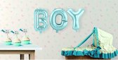 Opblaasletters BOY geboorte ballonnen - babyshower versiering