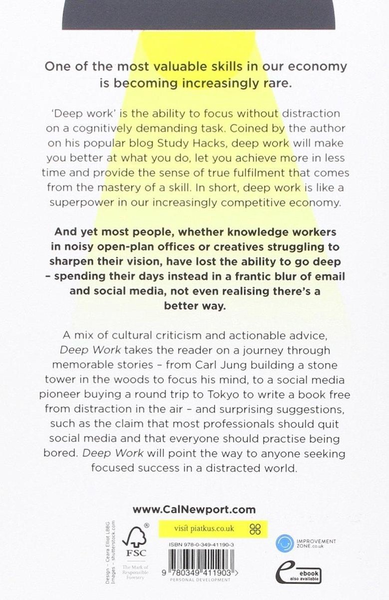 Deep Work - back cover