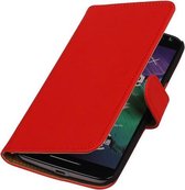 Rood Effen booktype cover hoesje voor Motorola Moto X Style