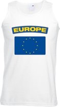 Singlet shirt/ tanktop Europese vlag wit heren 2XL