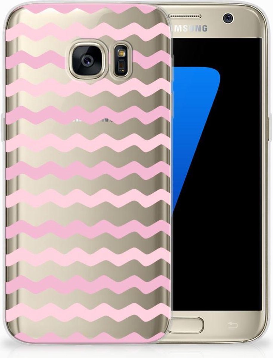 Samsung Galaxy S7 TPU bumper Waves Roze