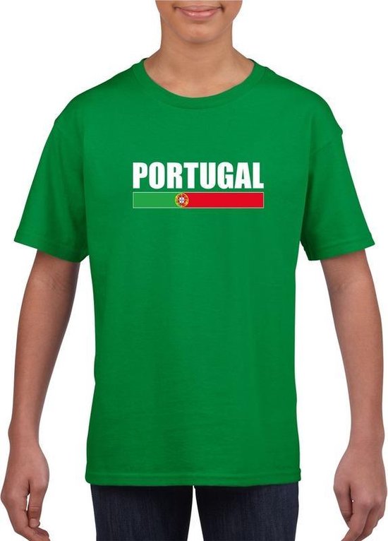 Groen Portugal supporter t-shirt voor kinderen 110/116