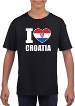 Zwart I love Kroatie fan shirt kinderen XS (110-116)
