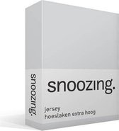Snoozing Jersey - Hoeslaken Extra Hoog - 100% gebreide katoen - 160x200 cm - Grijs