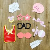 Photobooth party props set - Foto accessoires - Kraambezoek - 10 stuks - Meisje