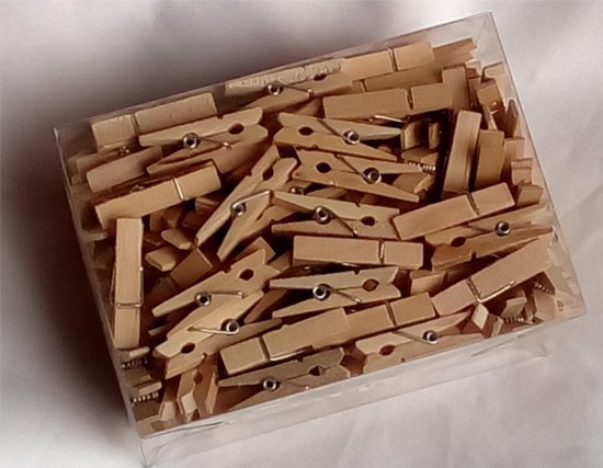 garen Grote hoeveelheid koppeling houten mini wasknijpers - 35 x 8 x 5 mm - 200 stuks | bol.com