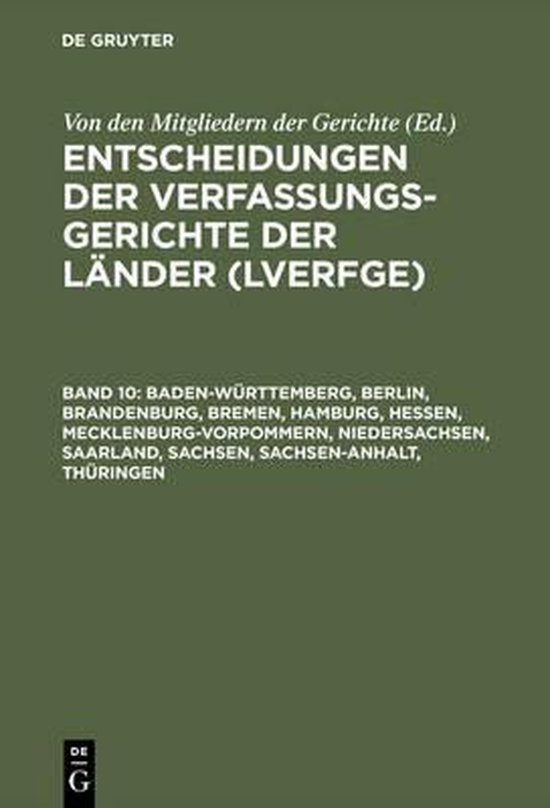 Baden-württemberg, Berlin, Brandenburg, Bremen, Hamburg, He ... - cover