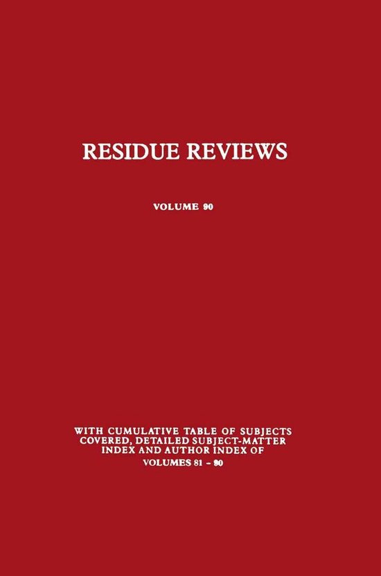 Earth and Environmental Science (R0) - Residue Reviews - cover