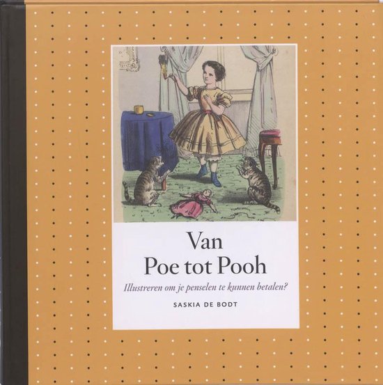 Boekcover met op oranje achtergrond een illustratie van een meisje met twee katten. Tekst: Van Poe tot Pooh.