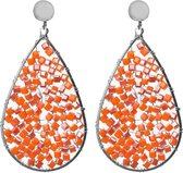 Biba oorbellen oranje kristal-kraaltjes |druppel