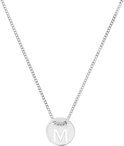 The Fashion Jewelry Collection Ketting Letter M - Dames - Zilver - 45 cm