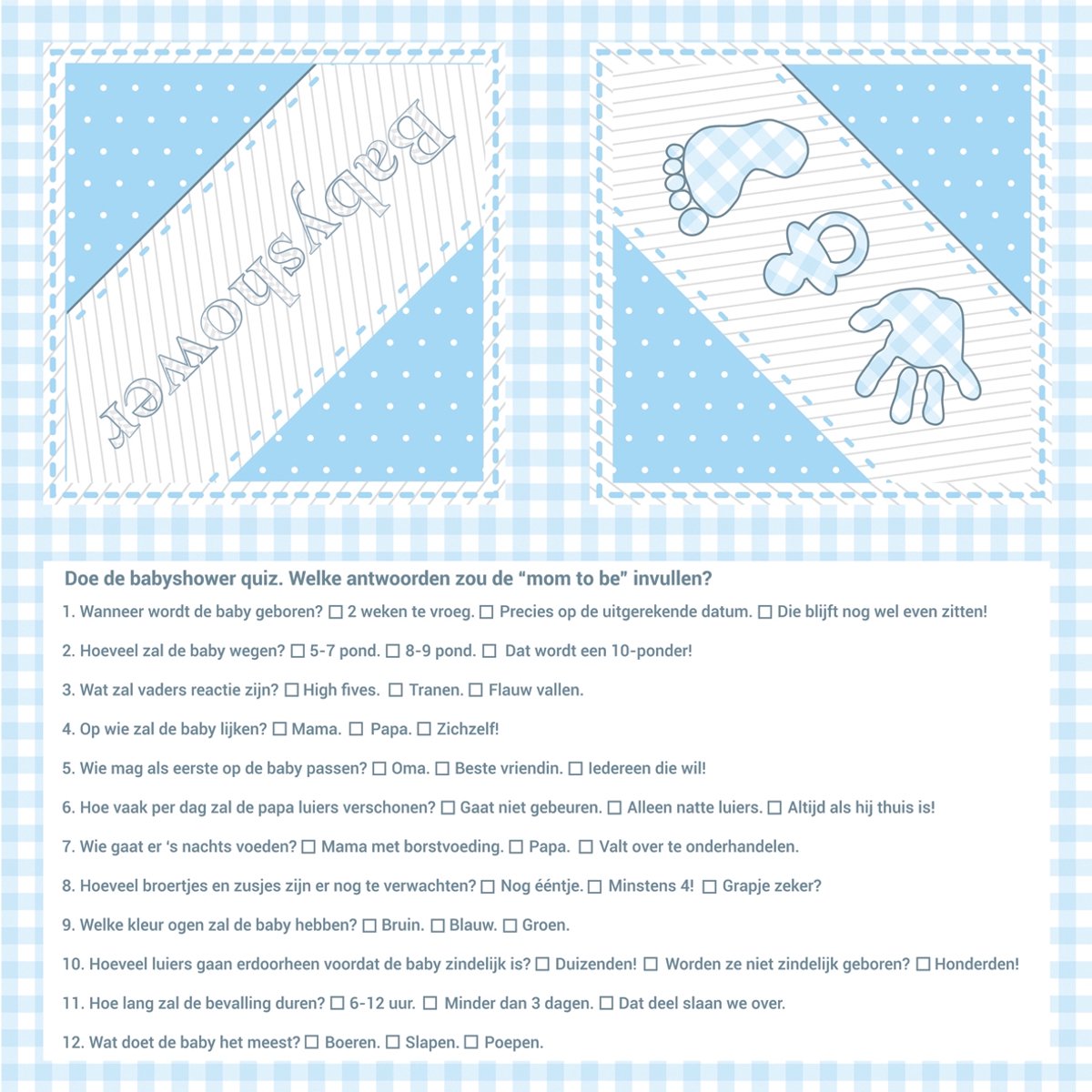 Baby Shower Quiz Servetten 20-stuks