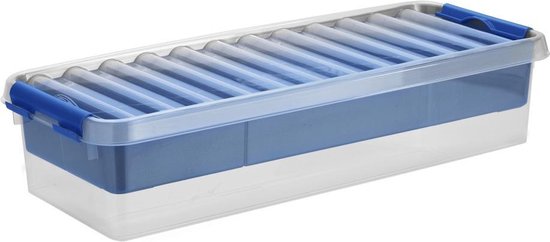 Sunware Q-line Multibox 6,5L - met inzet met vakverdeling - transparant/blauw