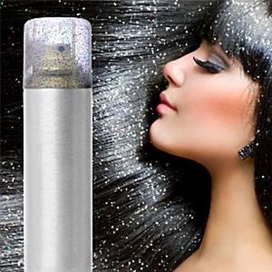 mei herhaling activering 3x Glitterspray Zilver Kleurig - Glitter Haarspray - Glitter Spray Spuitbus  | bol.com