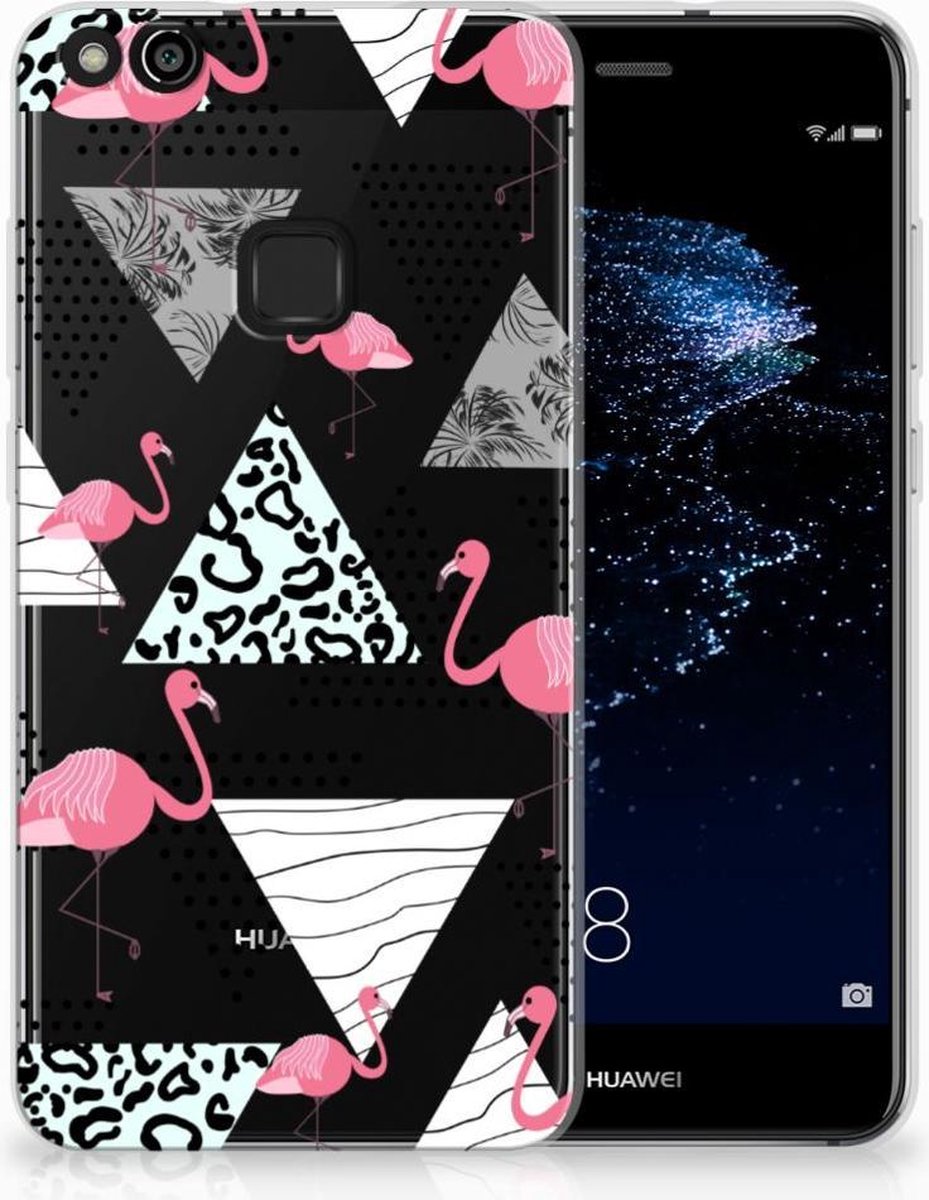 Huawei P10 Lite TPU Hoesje Flamingo Triangle