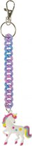Lg-imports Sleutelhanger Spiraal Eenhoorn Blauw/roze 18 Cm