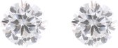 Behave® Dames oorbellen oorknoppen zilver-kleur met steen 0,5 cm