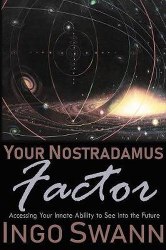 Boek kaft met de titel 'Your Nostradamus Factor' en een afbeelding van een sterrenstelsel.