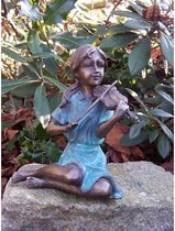 Tuinbeeld - bronzen beeld - Vioolspeelster - Bronzartes - 15 cm hoog