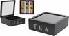 Caissette à thé Boîte à thé 9 cases noir