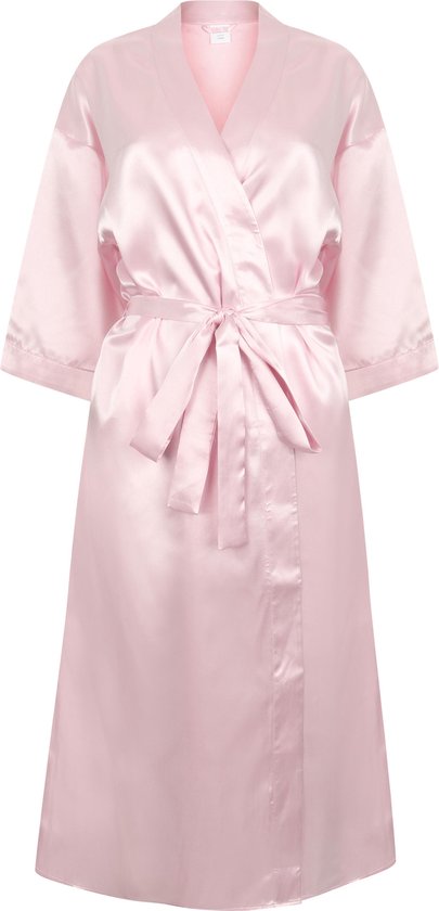 Luxe Satijnen badjas dames M/L | Kimono Ochtendjas Roze Satijn | bol.com