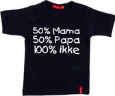 50% Mama 50% Papa 100% ikke T-shirt | navy | 50/56