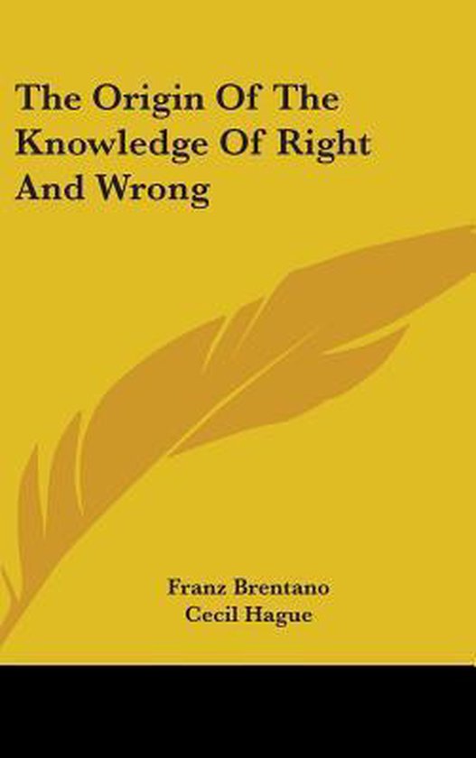 The Origin of the Knowledge of Right and Wrong - cover