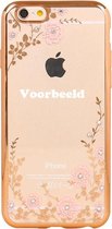 Xssive Flexibele TPU Case met roze bloemetjes Samsung Galaxy S6 G920 - Back Cover - TPU - Gouden Rand