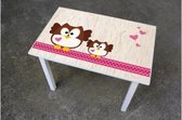 Kinder tafel steigerhout print uiltjes