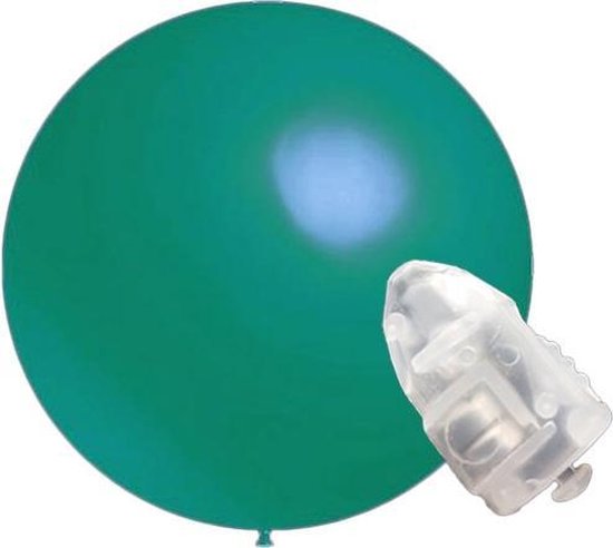 5 stuks ledverlichte pastel Decoratieballonnen turquoise 28 cm met losse LED-lampjes