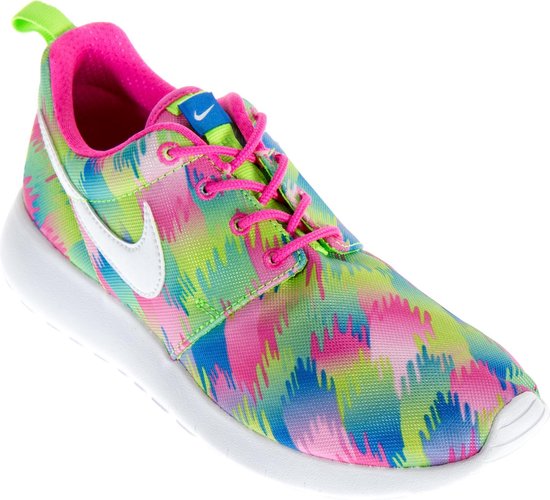 College aansluiten operator Nike Roshe One Print Sneakers - Maat 38 - Vrouwen - roze/groen/blauw/wit |  bol.com