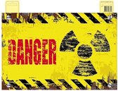 Halloween Danger deurbord geel - 48 cm - radioactief - Halloween versiering