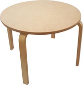 Playwood - Houten tafel rond blank gelakt - houten kindertafel