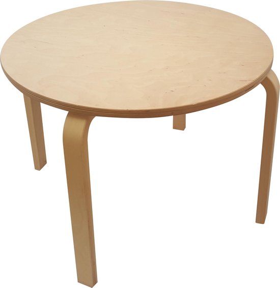 spiritueel opgroeien Peer Playwood - Houten tafel rond blank gelakt - houten kindertafel | bol.com