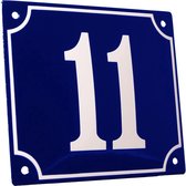 Huisnummerbord groot 'blauw' 11