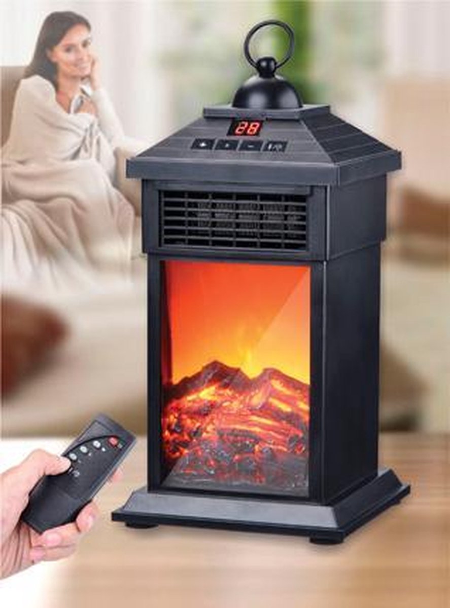 Sociaal dozijn Kerkbank Fireplace Heater Openhaard Lantaarn met verwarming Mini heater - Sfeerhaard  - Heater | bol.com