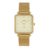 OOZOO Vintage series - Gouden horloge met gouden metalen mesh armband - C9844 - Ø28