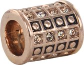 Quiges - Rosé goudkleurige Aanschuif Charm Bedel Infinity voor Quiges Wikkelarmbanden - EHC123