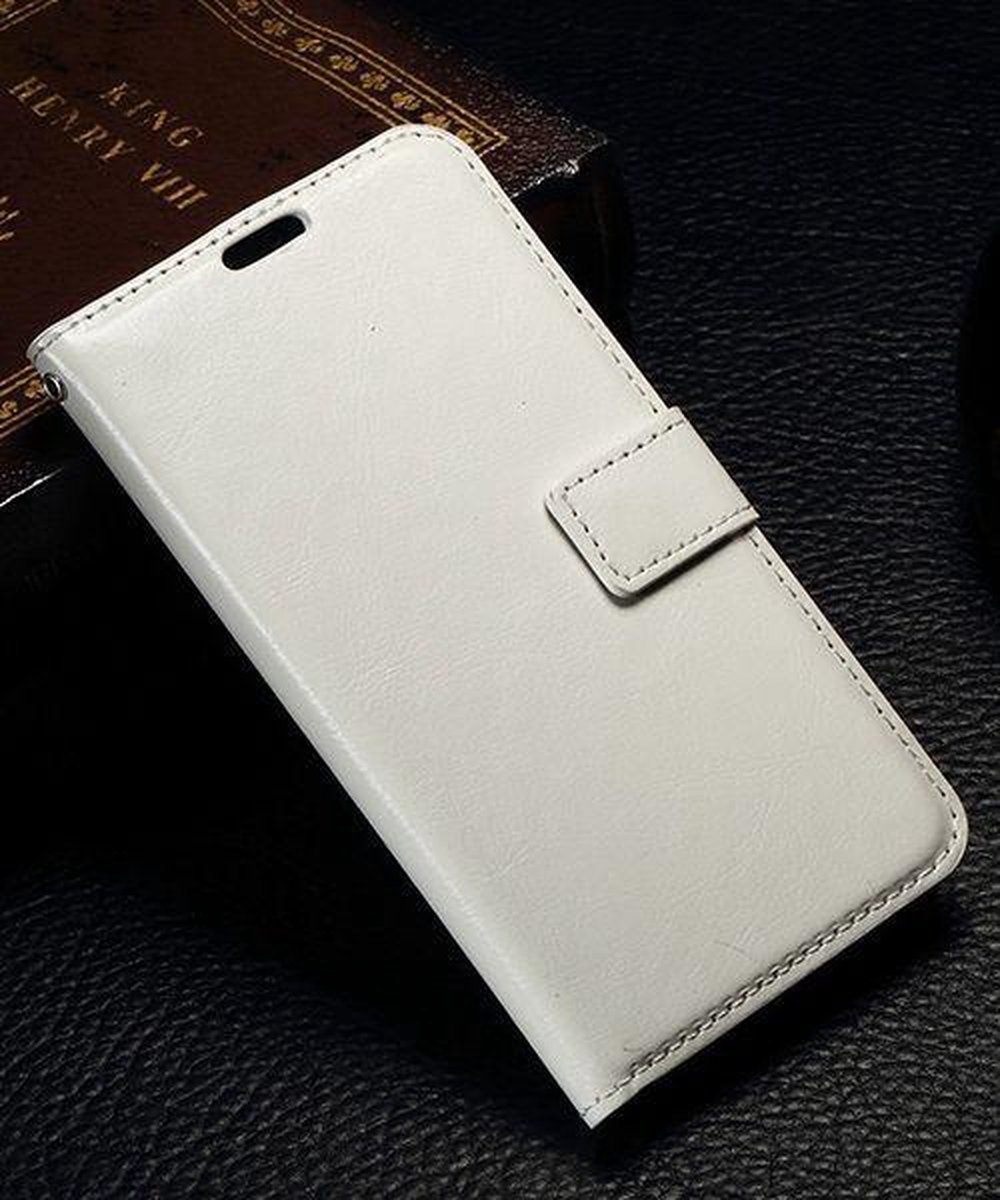 Microsoft Lumia 550 Crazy Horse Lederen Stand Case Wit