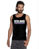 Zwart Ijsland supporter singlet shirt/ tanktop heren S