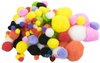 foto van 100x Knutsel pompons gekleurd