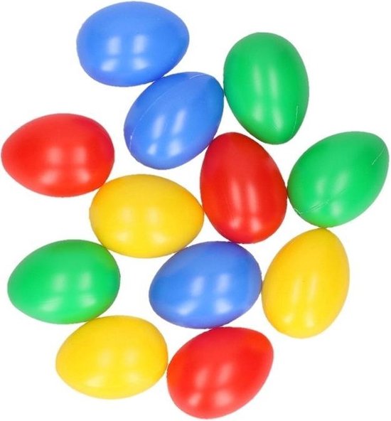 12x stuks Gekleurde plastic eieren 4 ,5 cm - Paasdecoratie - paaseieren /  paaseitjes | bol.com
