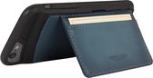 GALATA® Echte Lederen Slim-stand TPU back cover voor iPhone 6 / 6S gebrand blauw