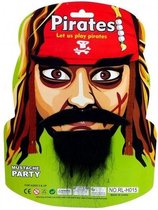 Piraten Party set, bestaande uit 6 snor/baard en wenkbrauw sets