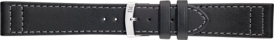 Morellato horlogeband Ginepro X4472A39019CR22 / PMX019GINEPR22 Glad leder Zwart 22mm + standaard stiksel